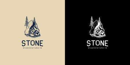 Illustrations of stone logo design concept.のイラスト素材