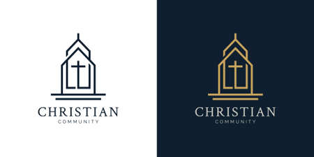 Cristian and chruch logo design conceptのイラスト素材