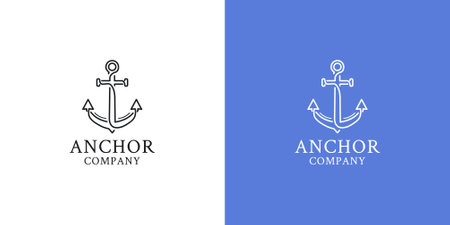 Illustrations of anchor schooling logo design concept.のイラスト素材