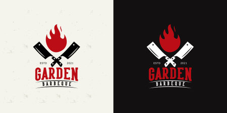 illustrations of barbeque logo design concept.のイラスト素材