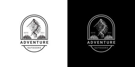 vintage retro adventure outdoor logo design conceptのイラスト素材
