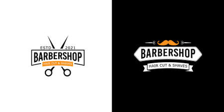 illustrations of barbershop design concept.のイラスト素材