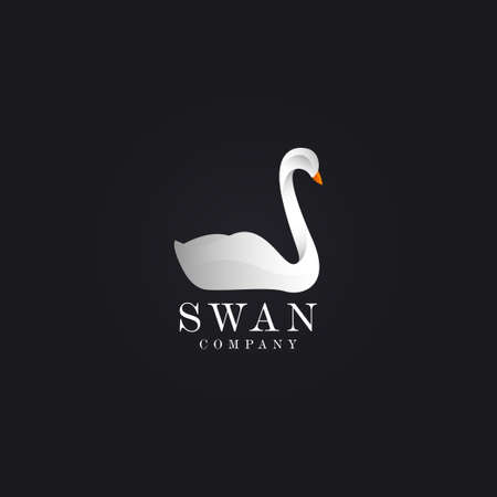 illustrations of swan logo design concept.のイラスト素材