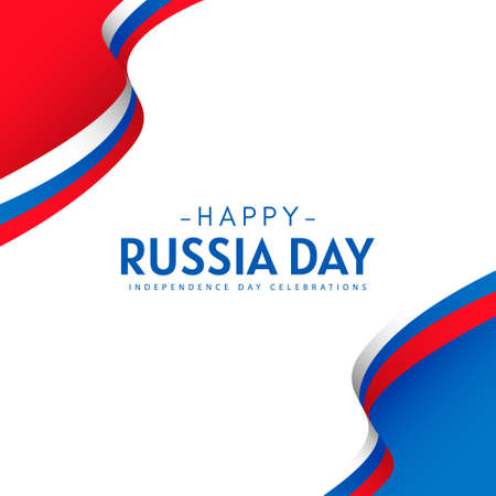 Illustrations of Russia day celebrations with national flag design template.のイラスト素材