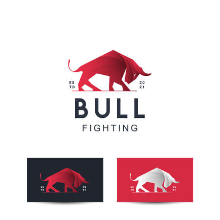 bull fighting logo design concept.のイラスト素材