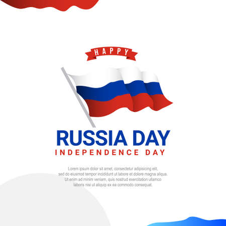 Illustrations of Russia day celebrations with national flag design template.のイラスト素材