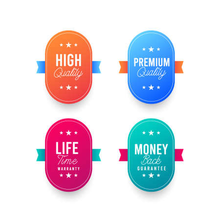 Illustrations of warranty label design templateのイラスト素材