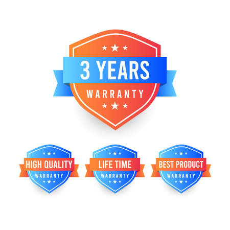 Illustrations of warranty label design template
