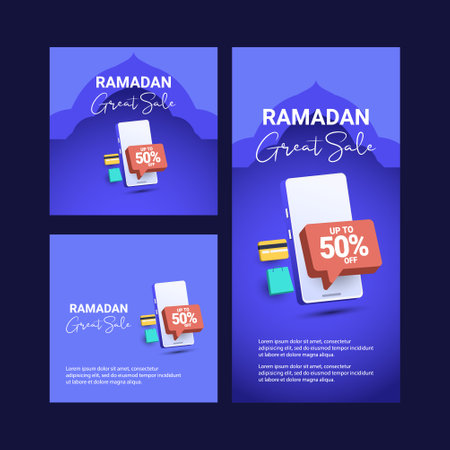 Set ramadan banners design templateのイラスト素材