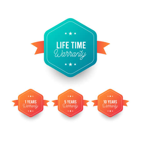 Illustrations of warranty label design templateのイラスト素材