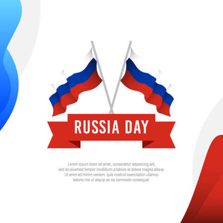 Illustrations of Russia day celebrations with national flag design template.のイラスト素材