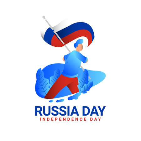 Illustrations of Russia day celebrations with national flag design template.のイラスト素材