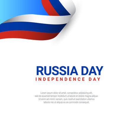 Illustrations of Russia day celebrations with national flag design template.のイラスト素材