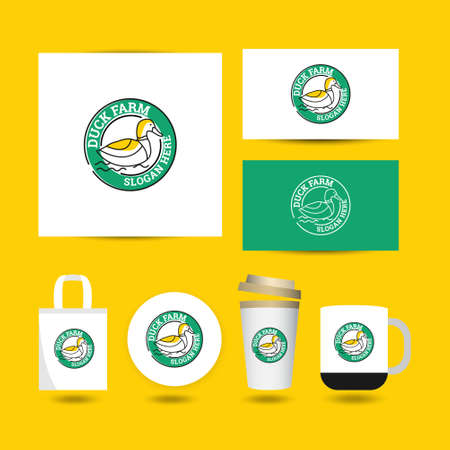 illustration of duck logo design conceptのイラスト素材