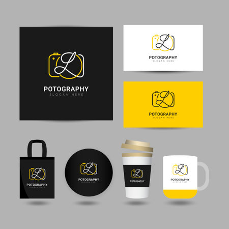 Illustrations of photography logo designのイラスト素材