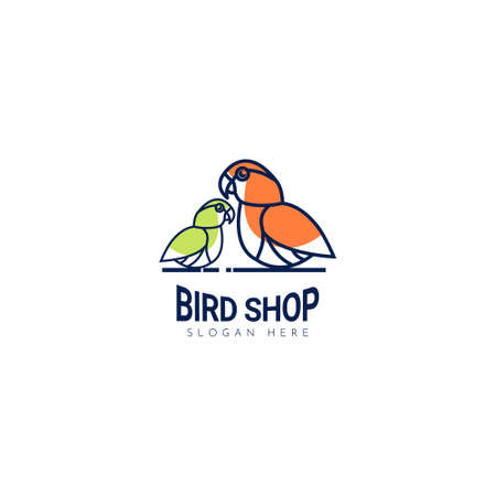 line art bird logo design conceptのイラスト素材