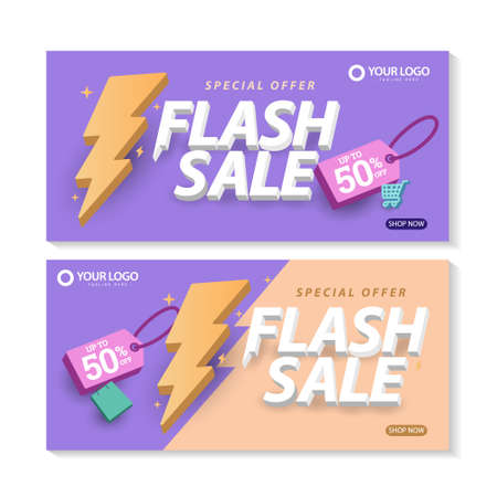 Sale design banner templates. Vector illustration. Store label. 50% off.のイラスト素材