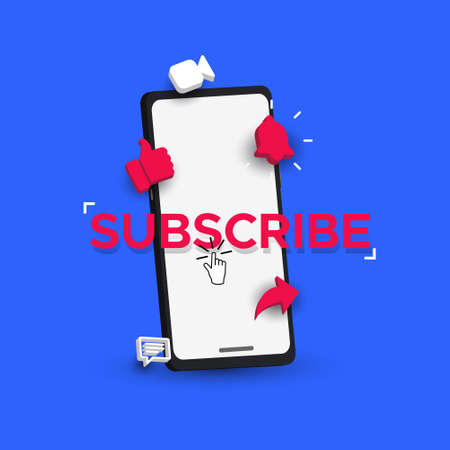 Subscribe like and share template.のイラスト素材