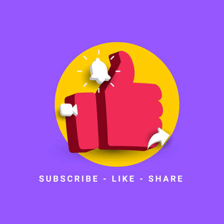 Subscribe like and share template.のイラスト素材