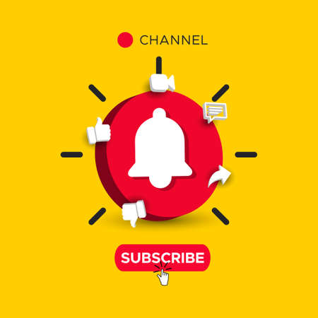 Subscribe like and share template.のイラスト素材