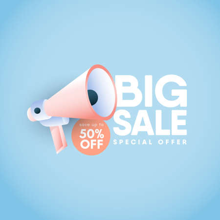 3 illustrations, big sale special offer design template.のイラスト素材