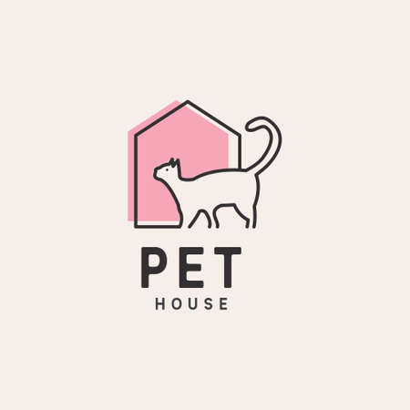 Pet house modern logo design template.のイラスト素材