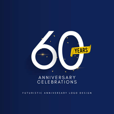 60 years anniversary design logo concept. Logo for celebrations your company, greeting card, digital banner or print.のイラスト素材