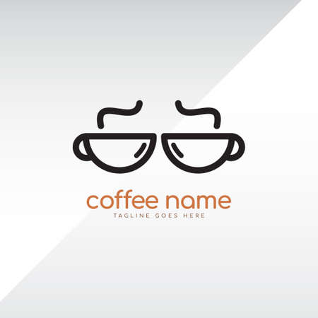 illustrations of coffee logo design concept.のイラスト素材