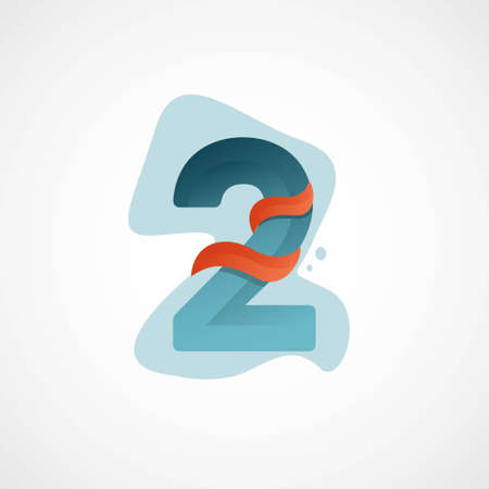 2 years anniversary design template.のイラスト素材