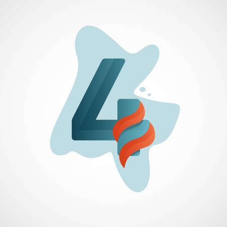 4 years anniversary design template.のイラスト素材