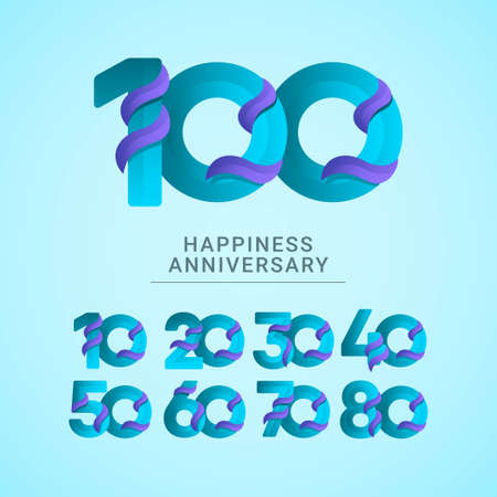 set 100 years anniversary design template.のイラスト素材