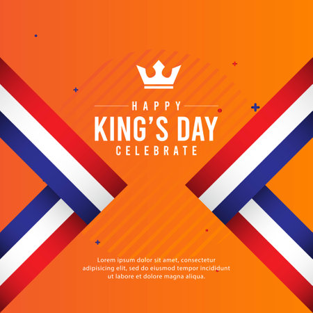 King's day celebrations design template. Design for digital banner or print.のイラスト素材