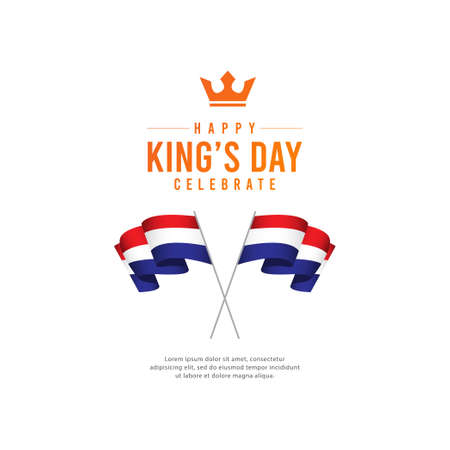 King's day celebrations design template. Design for digital banner or print.のイラスト素材