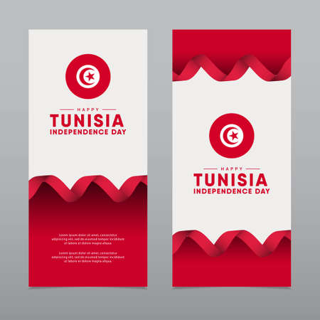 tunisia independence day template illustrationのイラスト素材