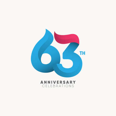 63 years anniversary vector template.のイラスト素材