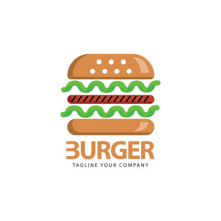 Burger logo and icon vector template. Food vector template.のイラスト素材