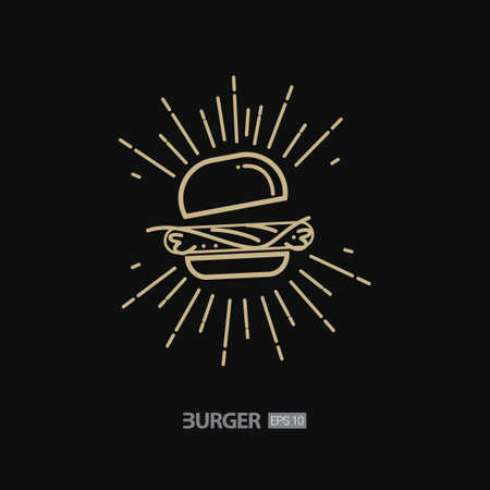 Burger logo and icon vector template. Food vector template.のイラスト素材