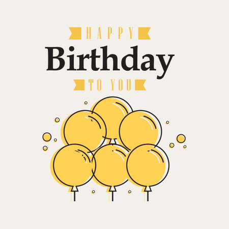 Happy birthday to you design template. Design for banner, greeting cards or print.のイラスト素材