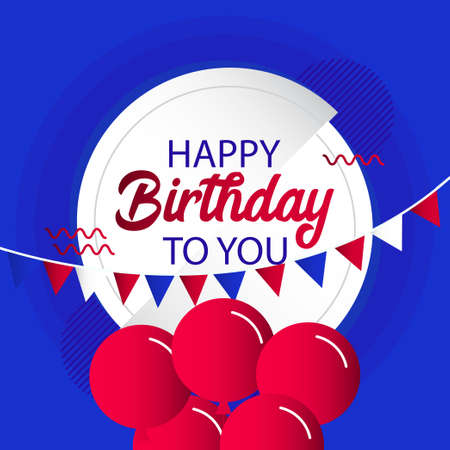 Happy birthday to you design template. Design for banner, greeting cards or print.のイラスト素材