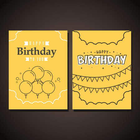 Happy birthday to you design template. Design for banner, greeting cards or print.のイラスト素材