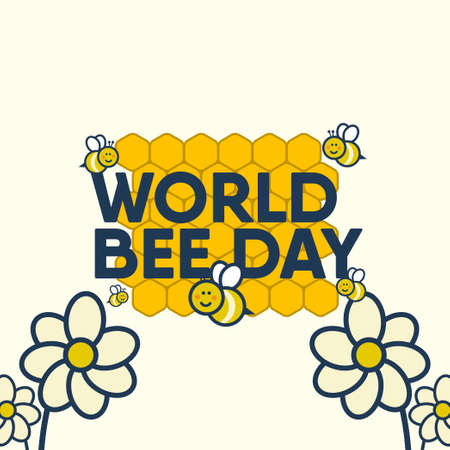 World bee day vector template.