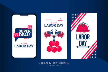 Happy labor day vector template.のイラスト素材