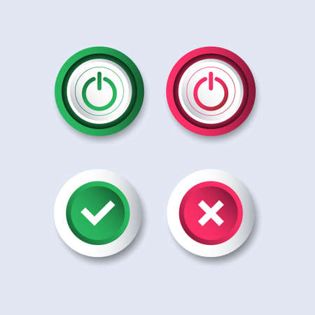 Start stop icon design template.のイラスト素材