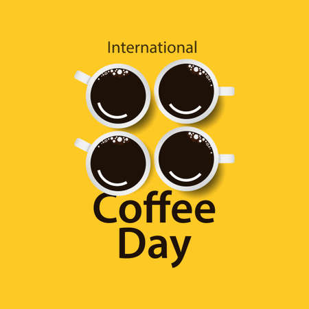 international coffee day vector template. Design for banner or print.のイラスト素材