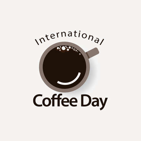 international coffee day vector template. Design for banner or print.のイラスト素材