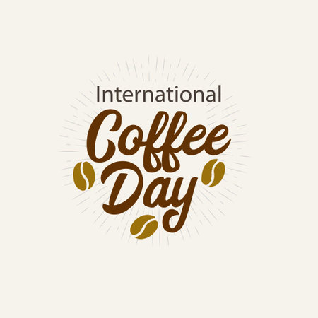 international coffee day vector template. Design for banner or print.のイラスト素材