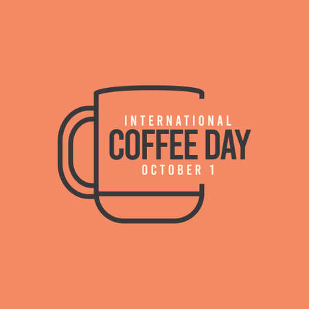 international coffee day vector template. Design for banner or print.のイラスト素材