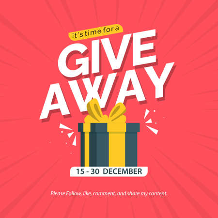 Giveaway social media contest vector template.のイラスト素材