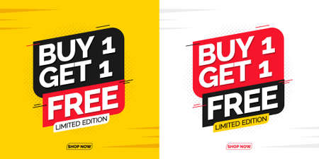 illustrations of buy 1 get 1 free banner design concept.のイラスト素材