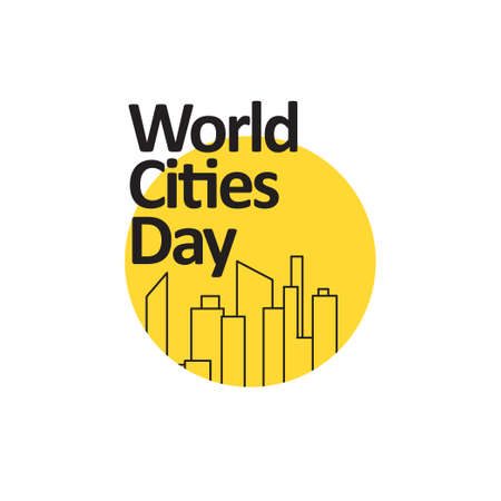 world cities day vector template. Design for banner or print.のイラスト素材